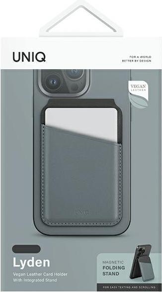 Produktbild Uniq Lyden DS magnetyczny portfel RFID i stojak na telefon niebiesko-czarny/washed blue-black