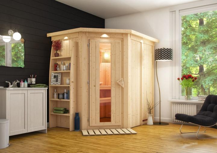 Immagine prodotto Karibu Sauna Caspin ingresso ad angolo, cornice (Senza forno)