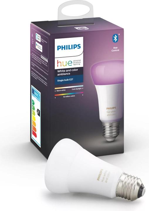 Image du produit Philips Hue White & Color Ambiance BT (E27, 6.50 W, 806 lm, 1 x, F)