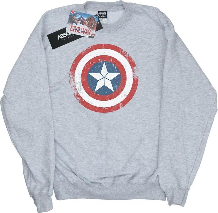 Captain America Civil War Distressed Shield Sweatshirt Jungen