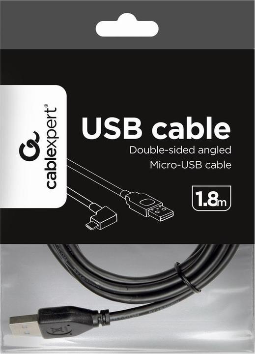 Image du produit Gembird *Câble USB -> Micro USB coudé 1.8m (1.80 m, USB 2.0)