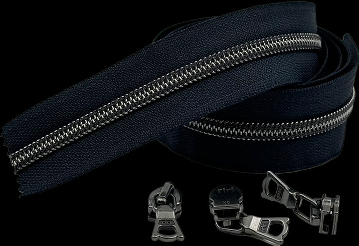 Night blue, Oxidized silver