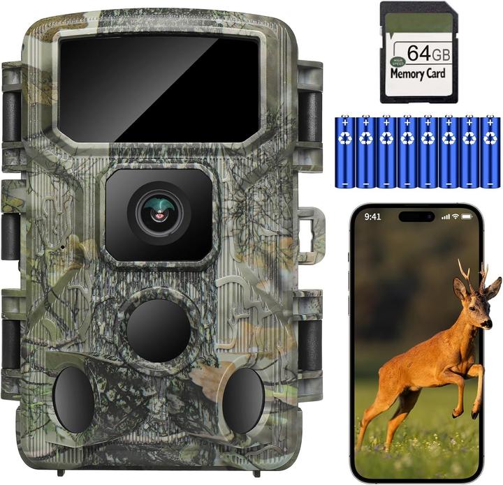 Actual product image KJK Wildkamera mit WLAN, 4K, Nachtsicht, IP67, 130° Winkel