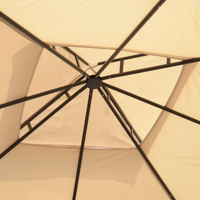 Immagine prodotto Swisshandel24 Padiglione da giardino Padiglione resistente alle intemperie con 4 ripiani Metallo + poliestere (298 cm, 298 cm)