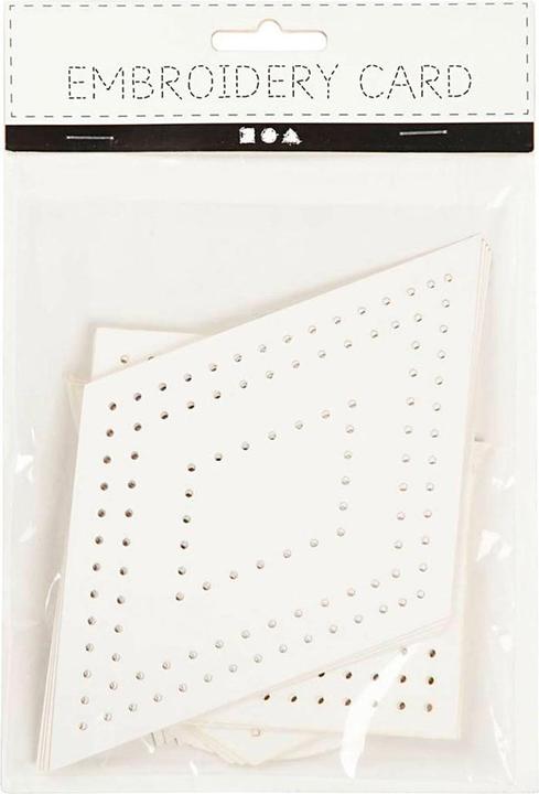 Actual product image Creativ Company Cardboard cross stitches, white, geometric, 20 pieces.