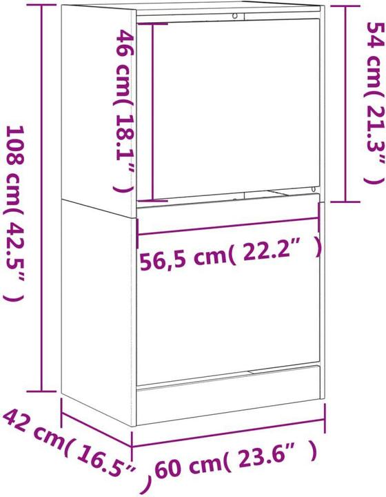Image du produit VidaXL Jennica (60 x 42 x 108 cm)