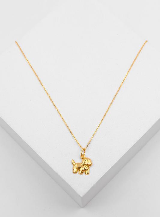 Immagine prodotto Muau Ciondolo cane oro giallo 750, 15x12 mm (Oro giallo 750/18 carati)