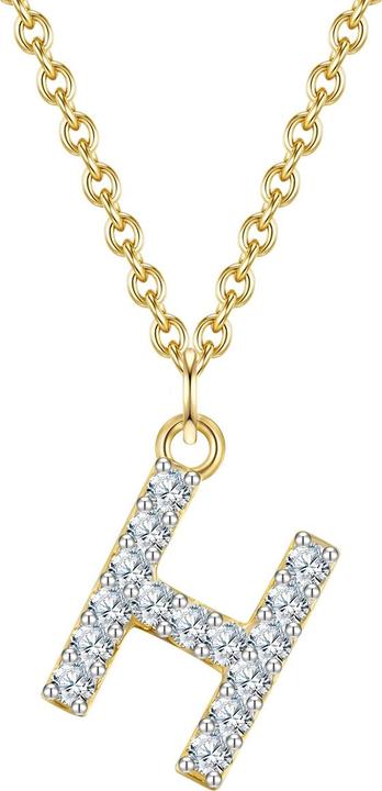 Image du produit Glanzstücke München Femme lettre H argent sterling zirconium or jaune 45,0 cm chaîne de base + 5,0 cm extension - 32058 (Argent Sterling, 40 - 45 cm)