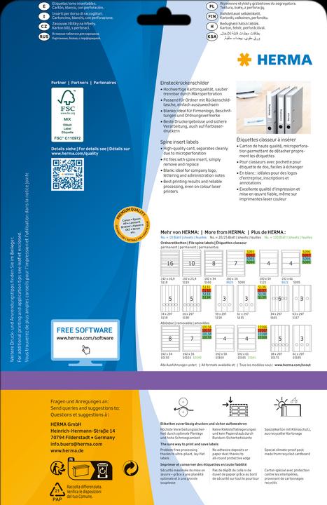 Image du produit HERMA Étiquettes de dos de classeur A4