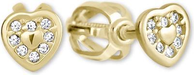 Brilio Gold Earrings Crystals hearts 239 001 00724
