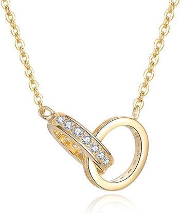 Image du produit Beneto Collier plaqué or avec anneaux connectés AGS1229 / 47-GOLD (L)