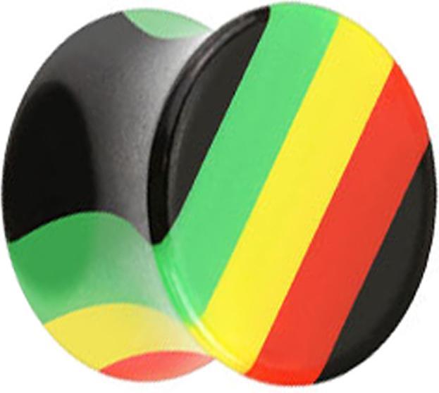 Produktbild Star Piercing Flared Plug Rasta (ohne Messing, Acryl)