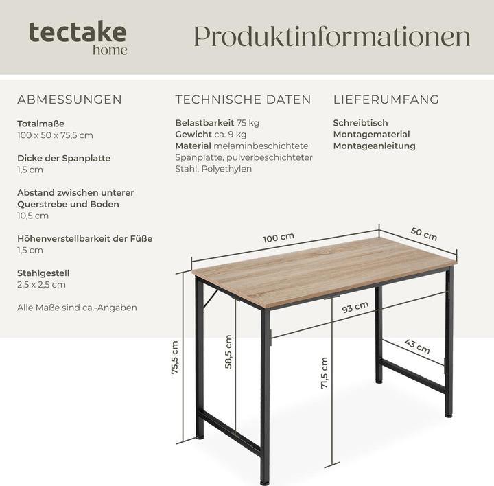 Produktbild tectake Jenkins (100 x 50 x 75.5 cm)