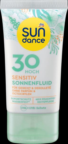 dm Sundance Sensitiv Sonnenfluid (Sonnencreme Gesicht, SPF 30, 50 ml)