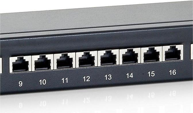 Actual product image equip 19" patch panel: 24 port, 1U
