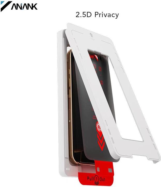 Image du produit Anank - Verre d'intimité 2.5D 26° - 180° de protection - aide à l'installation - iPhone 15 Pro Max (1 pièce(s), Apple iPhone 15 Pro Max)