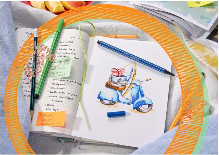 Actual product image STABILO Pen 68 Premium felt-tip pen (Red, Black, Green, Blue, Brown, Yellow, Turquoise, 6 x)