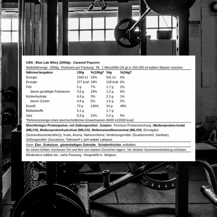 Immagine prodotto USN Blue Lab 100% Proteine Whey (Popcorn al caramello, 1 pz., 2000 g)