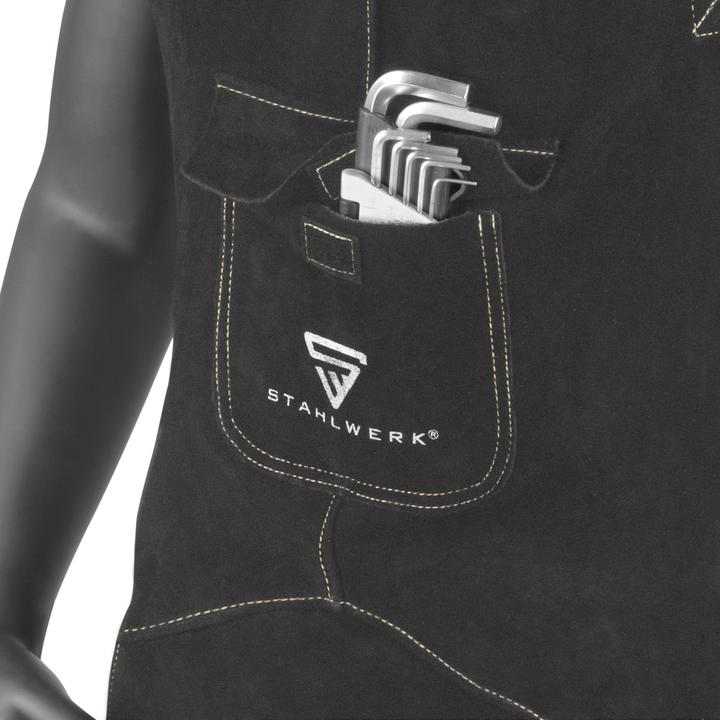 Actual product image Stahlwerk welding apron made of high quality split leather for welding (XL)