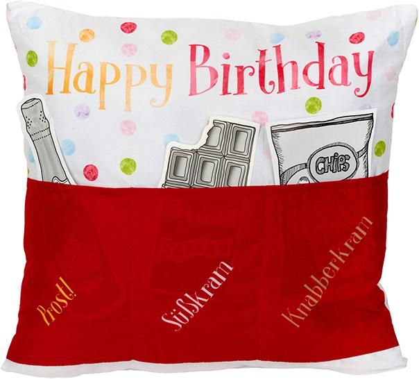 Produktbild G. Wurm Sofahelden Kissen Happy Birthday mit Tasche und Deko (1 x, 40 x 40 x 8 cm)