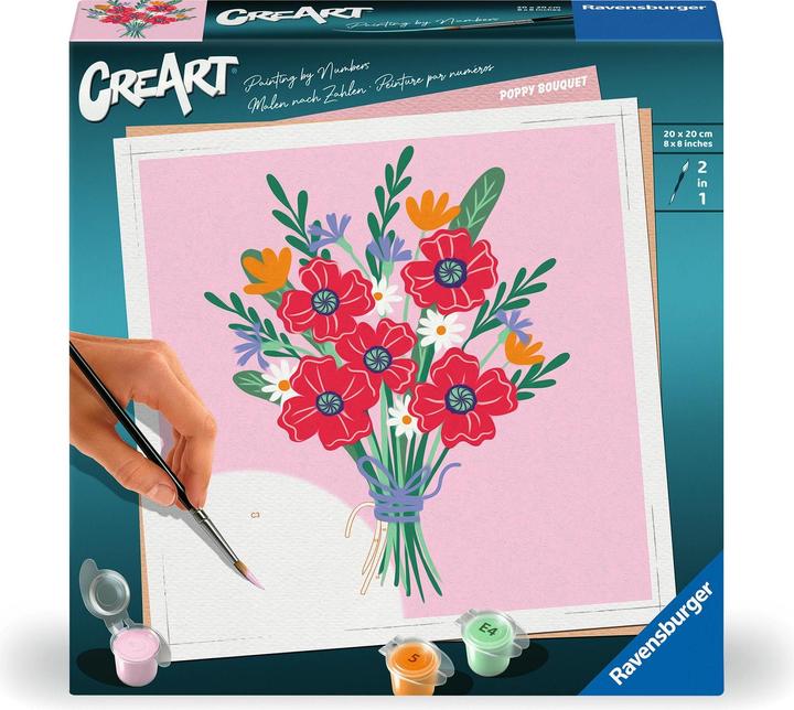 Productafbeelding Ravensburger CreArt - Schilderen op nummer 25519 - Boeket klaprozen - vanaf 12 jaar