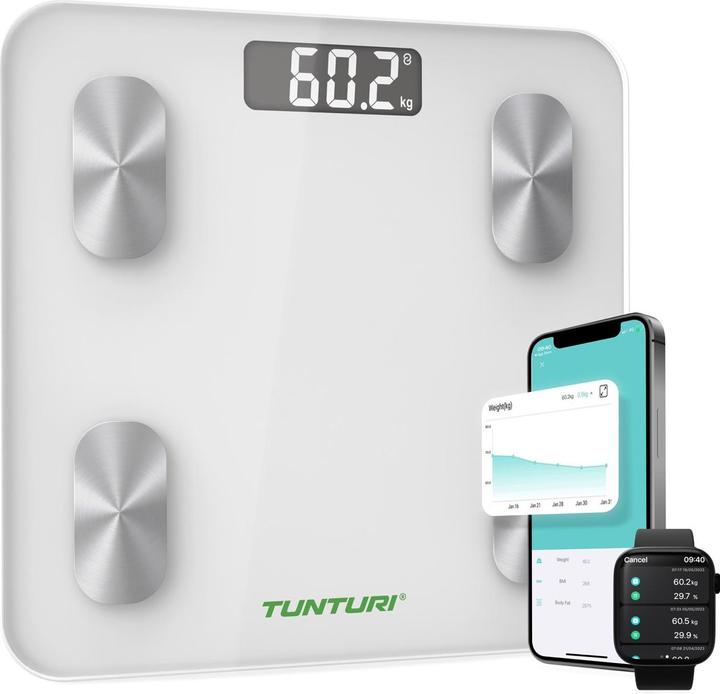 Tunturi SC30 Intelligente Analyse-Waage mit APP (180 kg)