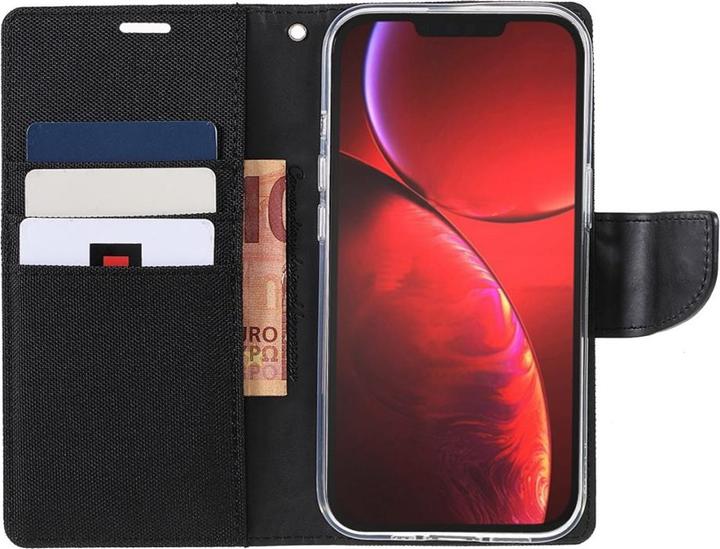 Actual product image iPhone 13 Pro Max - Canvas Fabric Leather Case Black (Apple iPhone 13 Pro Max)
