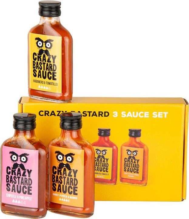 Produktbild Crazy Bastard Sauce Beliebteste Saucen 3er-Set (3 x 100 ml) - Scharfe Sauce (860 g)