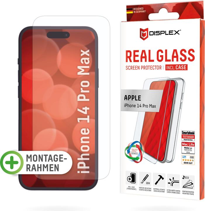 Productafbeelding Displex Real Glass, 2D Panzerglas + Handyhülle (1 Stuk, Apple iPhone 14 Pro Max)