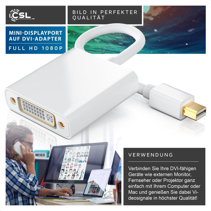 Immagine prodotto CSL Cavo adattatore da Mini DisplayPort a DVI (DVI, 11 cm)