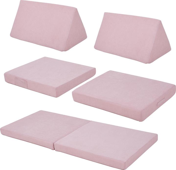 En.Casa Spielsofa Norhulta 5-tlg. 150x66x46 cm Cord Rosa (Children sofa)