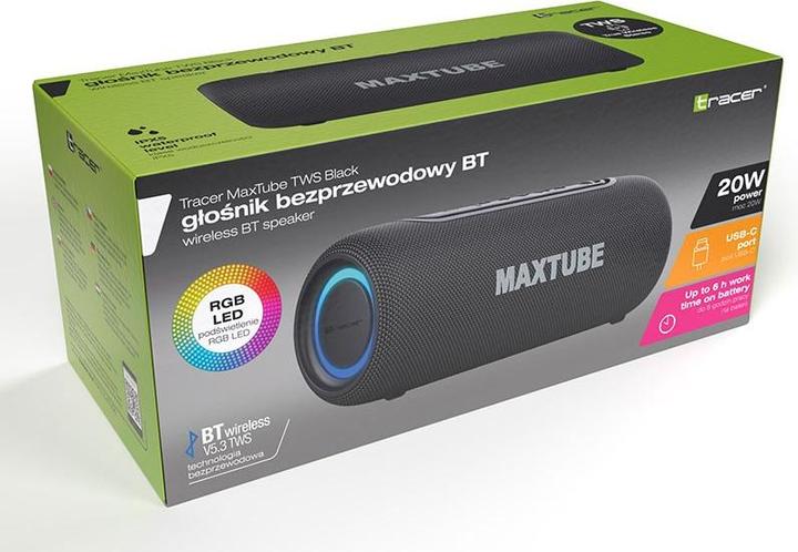 Actual product image Tracer MaxTube TWS bluetooth czarny (6 h, Rechargeable battery operated)