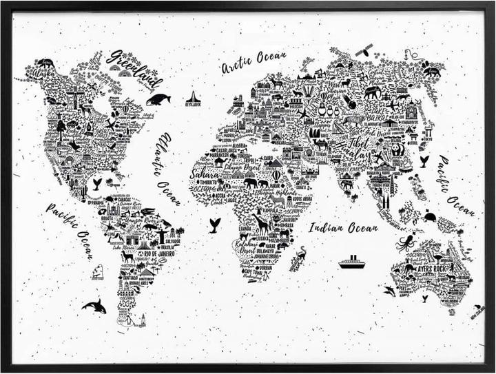 Produktbild Trenddeko Weltkarte - Around the world (50 x 40 cm)