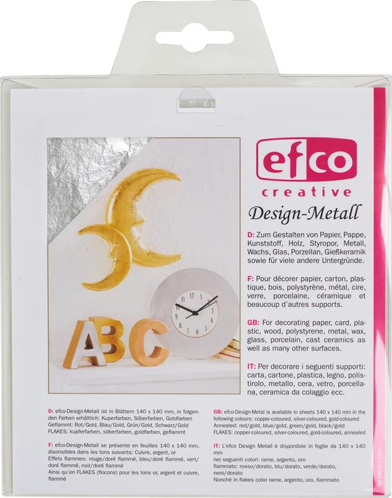 Actual product image Efco Leaf metal "Silver Colours", 14 x 14 cm, 5 sheets