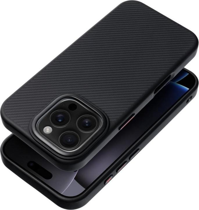 Actual product image OEM Back panel cover Carbon Elite Mag Cover compatible with MagSafe for IPHONE 15 PRO black (Apple iPhone 15 Pro)