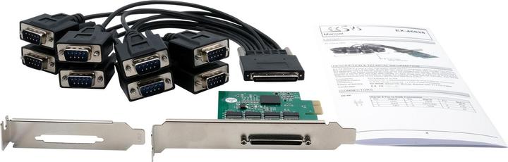 Actual product image Exsys GmbH PCIe 8S Serial RS-232 Card, Octopus Cable (EXAR/MaxLinear)