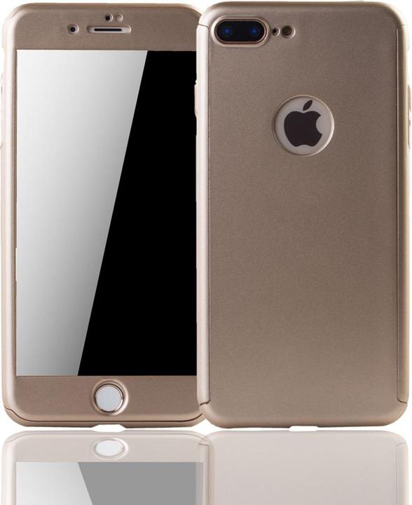 Produktbild König Design Schutz Handy Hülle für Apple iPhone 7 Plus Full Case Cover Displayschutz Gold (Apple iPhone 7 Plus)