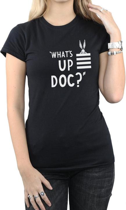 Immagine prodotto Looney Tunes Bugs Bunny What's Up Doc Stripes Maglietta Donna (L)