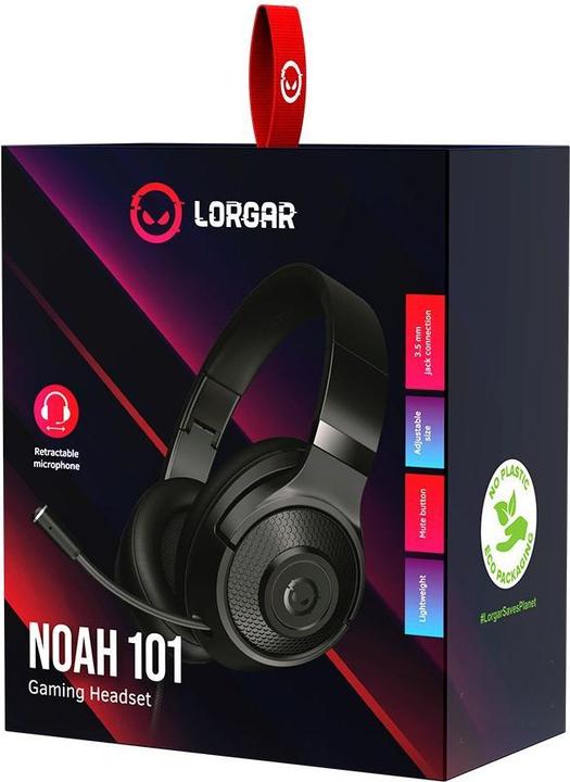Immagine prodotto Lorgar Noah 101, cuffie da gioco, minijack da 3,5 mm, nero (Cablato)