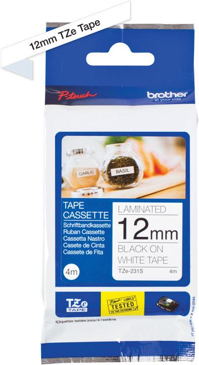 Brother TZe-231S (1.20 cm, Schwarz, Weiss)