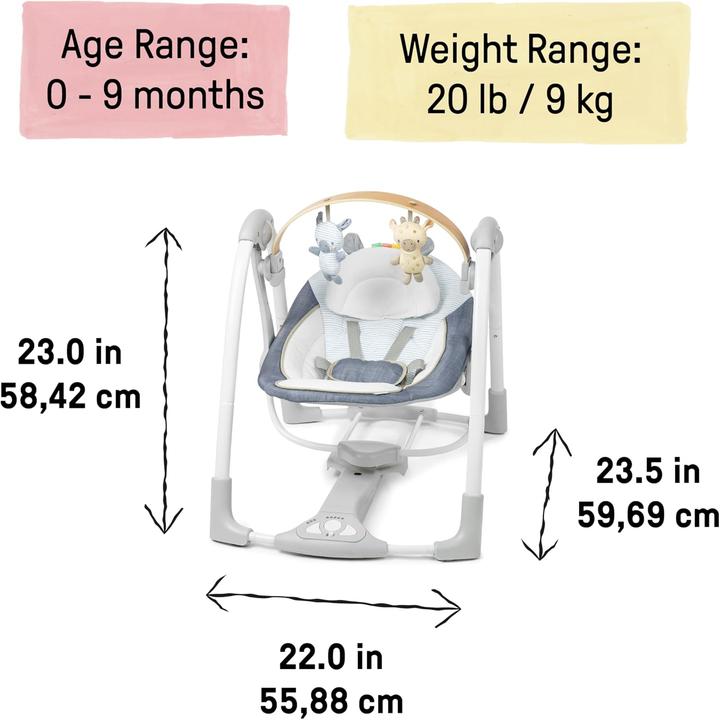 Produktbild Ingenuity Swing 'n Go Babyschaukel & Babywippe mit Spielbogen