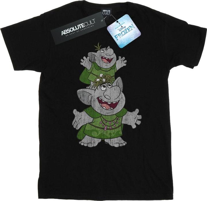 Actual product image Disney Womens/Ladies Frozen Handstacking Trolls Cotton Boyfriend T-Shirt (XXL)