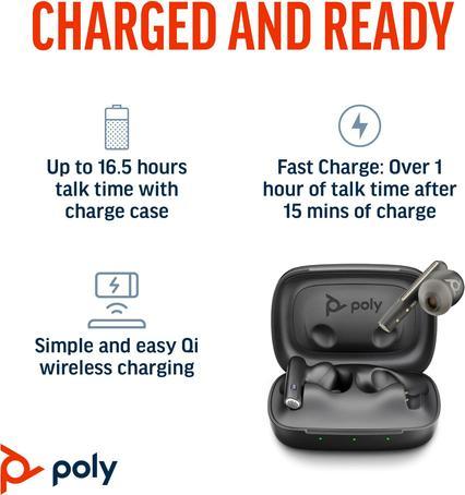 Produktbild Poly Voyager Free 60 UC M Carbon Black Earbuds (ANC, 24 h, Kabellos)