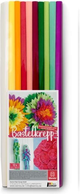 Image du produit Werola Papier crêpe Trend couleurs assorties 31 g/qm 10 rouleaux (31 g/m², 10 x)