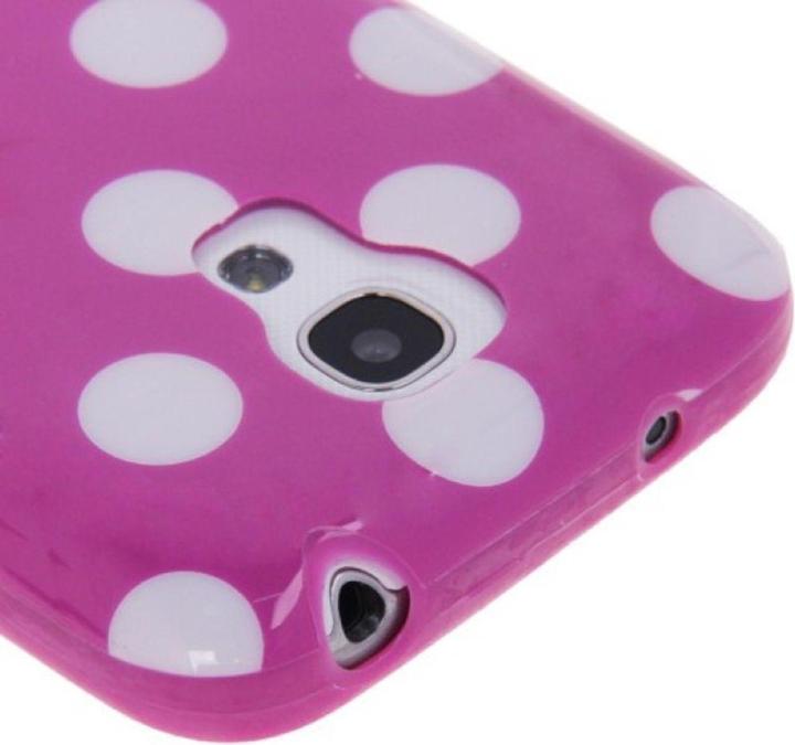 Actual product image König Design Protective cover dots TPU Case for mobile Samsung Galaxy S4 mini i9190 purple/white (Samsung Galaxy S4 mini)