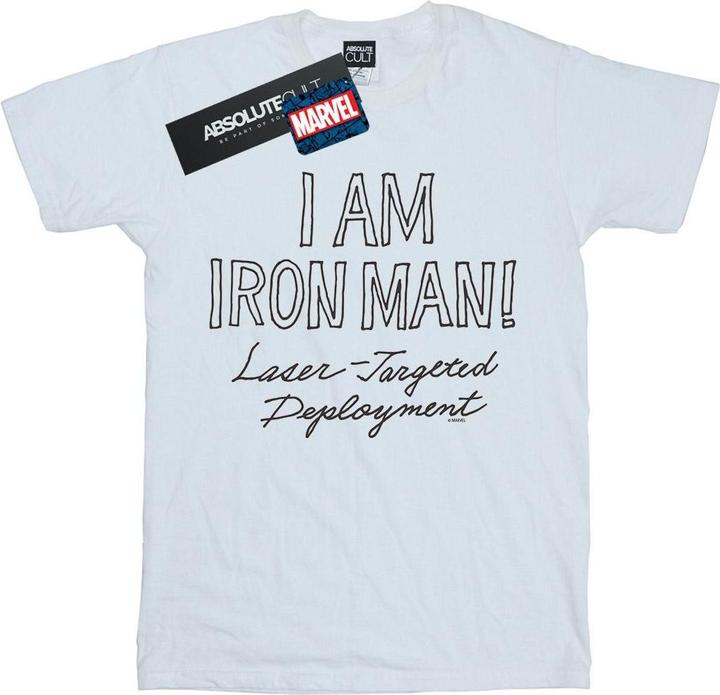 Actual product image Womens/Ladies I Am Iron Man Cotton Boyfriend T-Shirt (4XL)