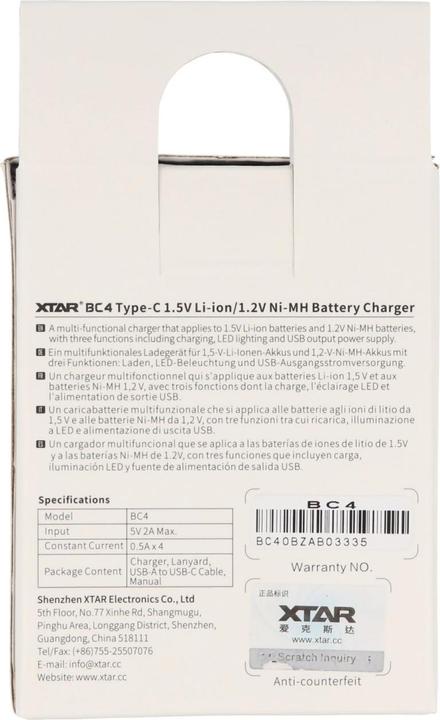 Produktbild Xtar BC4 (4 Stk., AA, 2000 mAh, Ladegerät inkl. Akku)