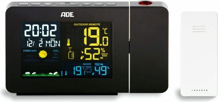 Produktbild ADE Digitale Wetterstation m. Projektion schwarz