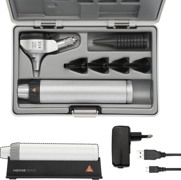 Image du produit Heine Beta 400 LED F.O. Otoskop-Set (B-143.28.388) - mit USB Ladegriff