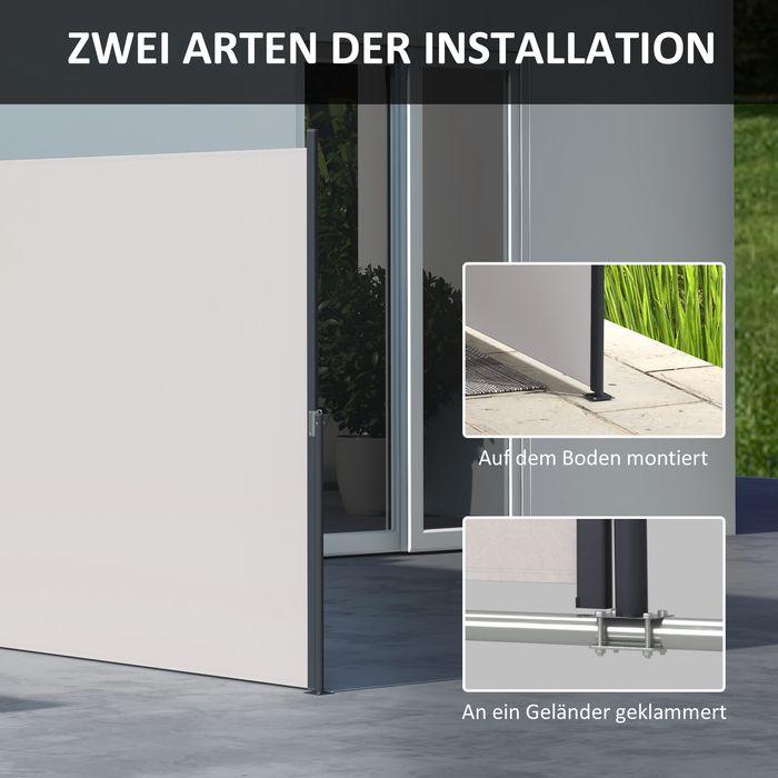 Immagine prodotto Swisshandel24 Tenda da sole laterale estensibile, tenda da sole per giardino 300x140cm, schermo per la privacy (3 m)